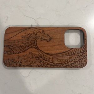 Diamond wood phone case for 13 pro max